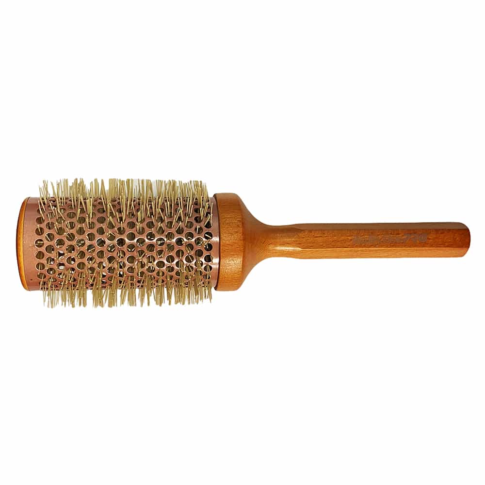 White Smoke BaByLissPRO Ceramic Brush With Wood Handle 52mm BABBEE52ESC