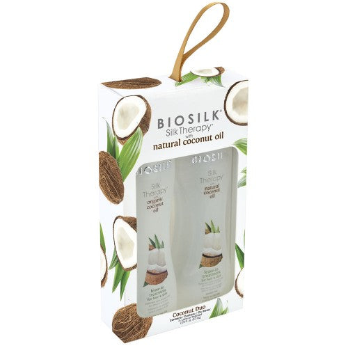 White Smoke Biosilk Coconut Ornament Duo