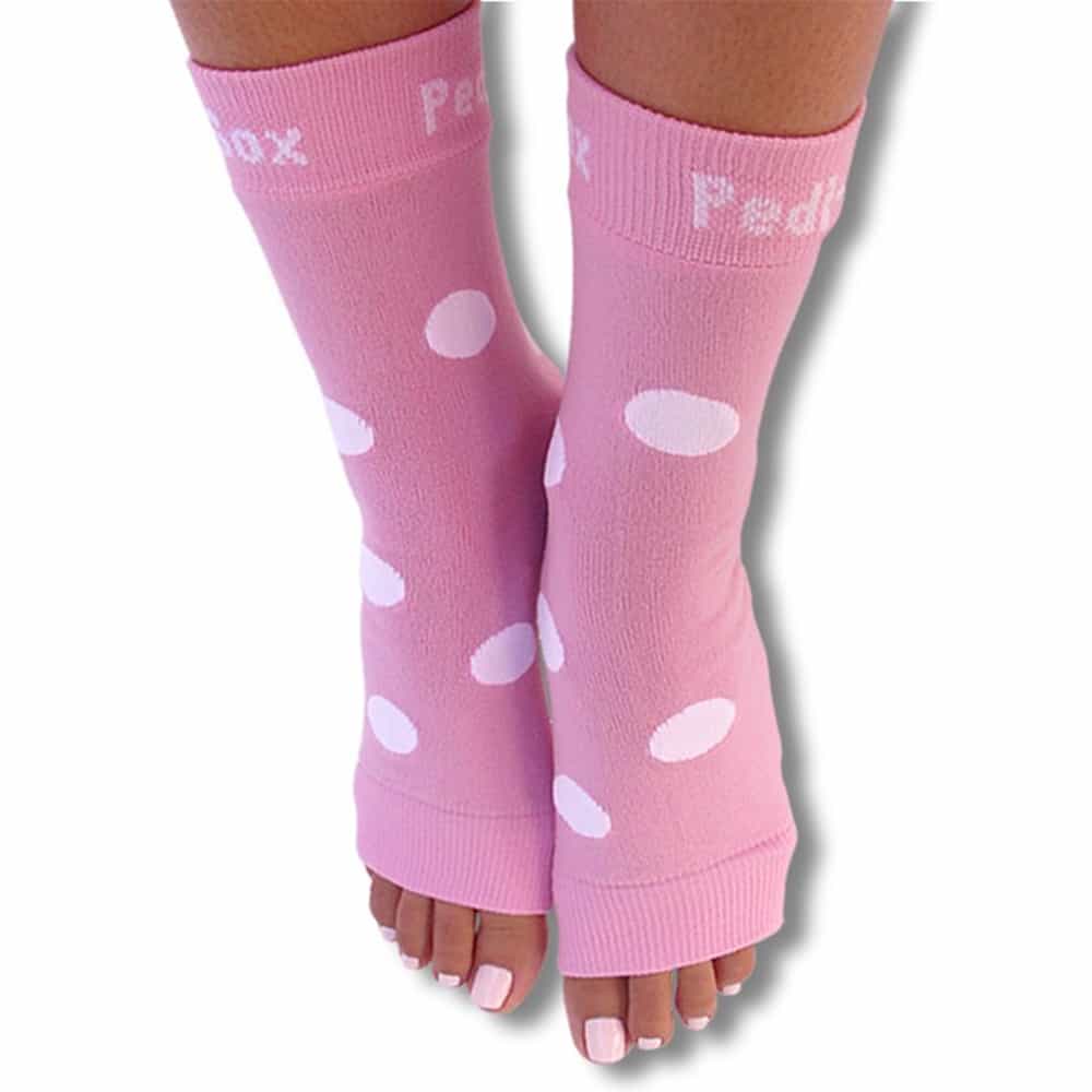 White Smoke California Pedi-Sox Lily's Pink/White Polka-Dots PS-L-610