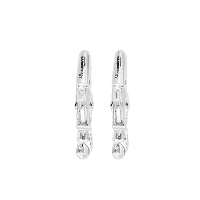 White Smoke BaBylissPRO 2 Pack Hair Clips Silver