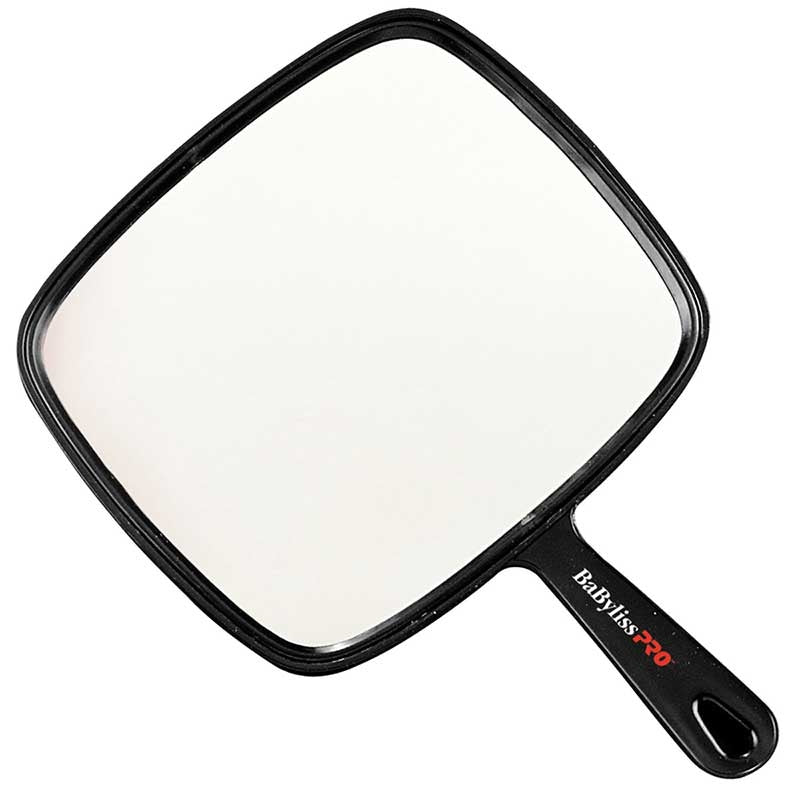 White Smoke BaBylissPRO Mirror Square with Handle 7x8