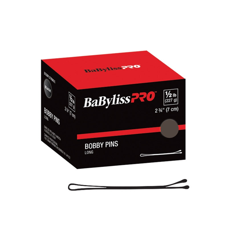 Black BaBylissPRO 23/4 Long Flat Bobby Pin Brown 1/2lb