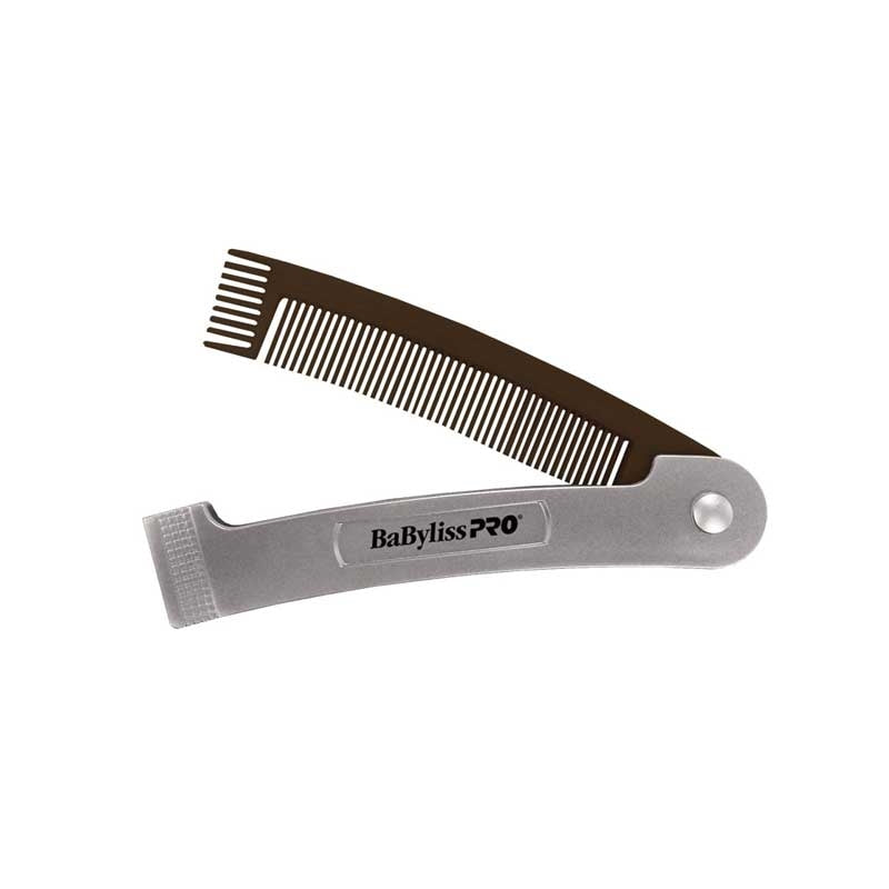White Smoke BaBylissPRO 2in1 Foldable Comb For Hair and Beards