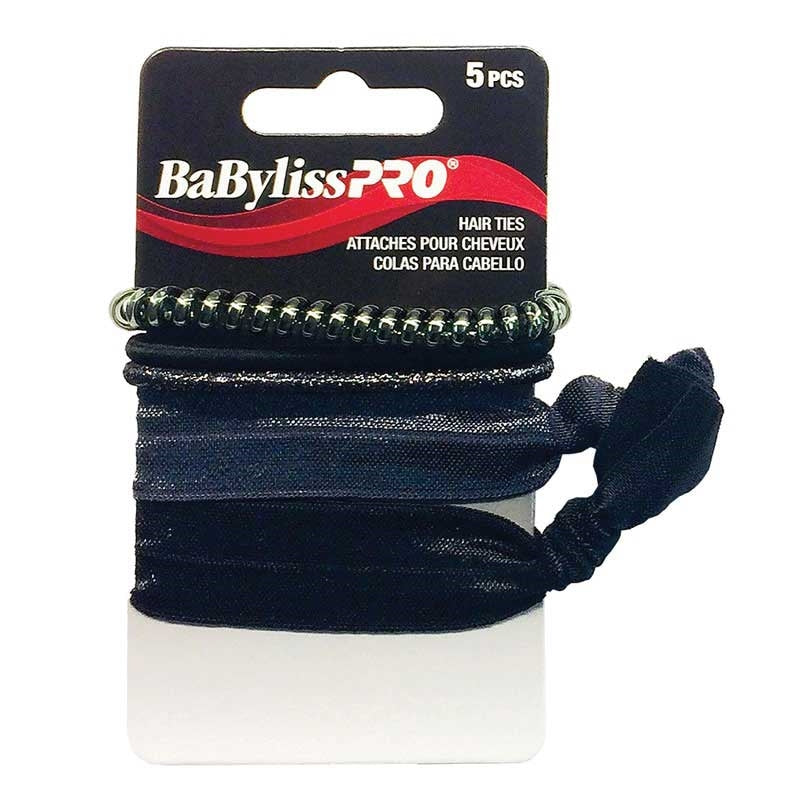 White Smoke BaBylissPRO Mixed Elastics Set Black and Silver Tones