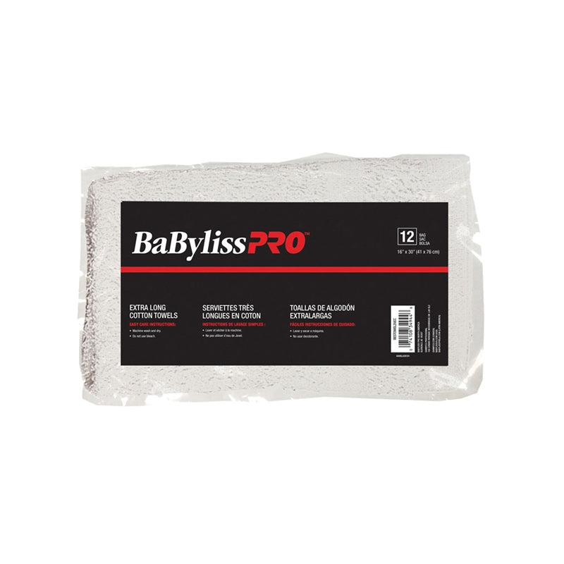 Light Gray BaBylissPRO Economical Towels White 12/bag