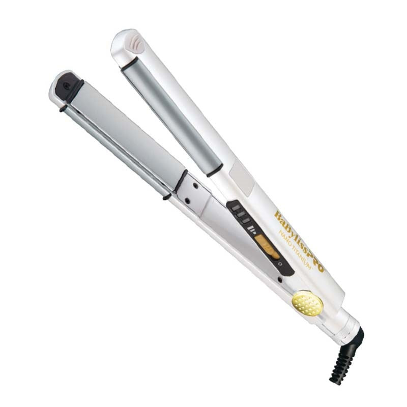 White Smoke BaBylissPRO Royale Nano Titanium Ceramic Flat Iron 1in