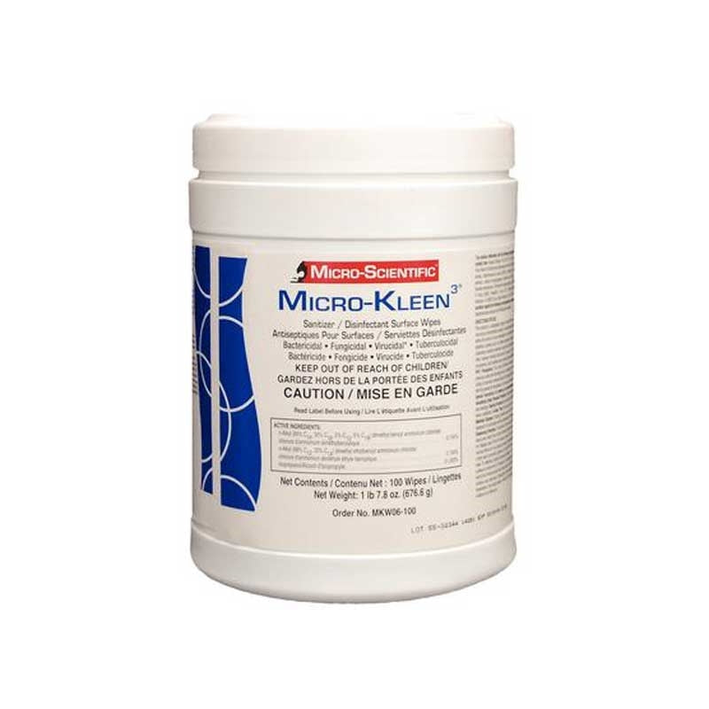 Light Gray MicroKleen Disinfectant Surface Wipes 100 sheets/box