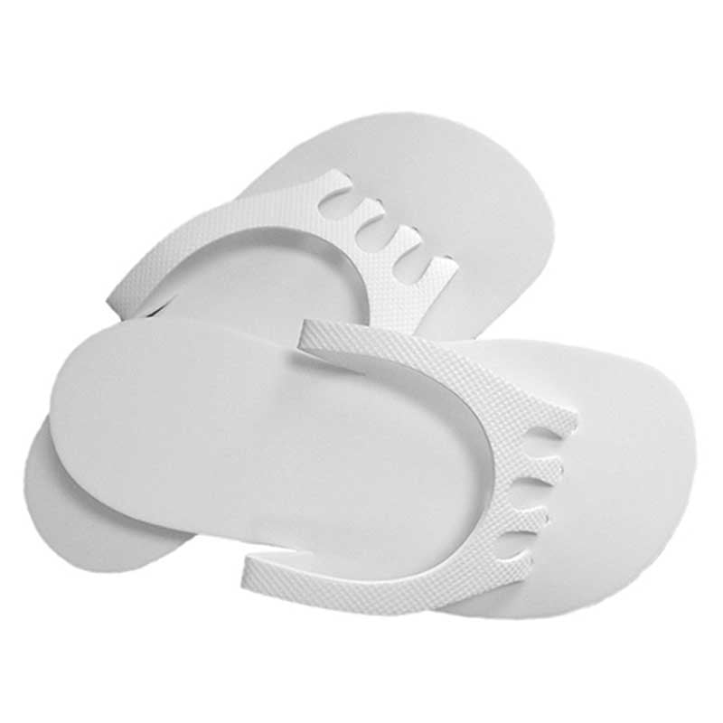 Light Gray Dannyco Foam Slippers w/Non Skid Soles White