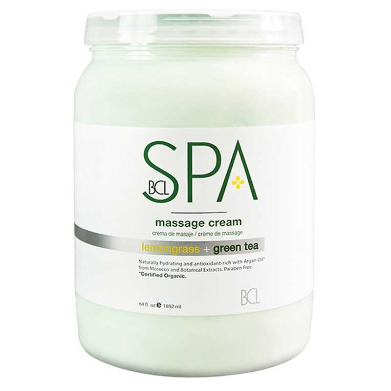 White Smoke BCL Spa Lemongrass Green Tea Massage Cream 64oz