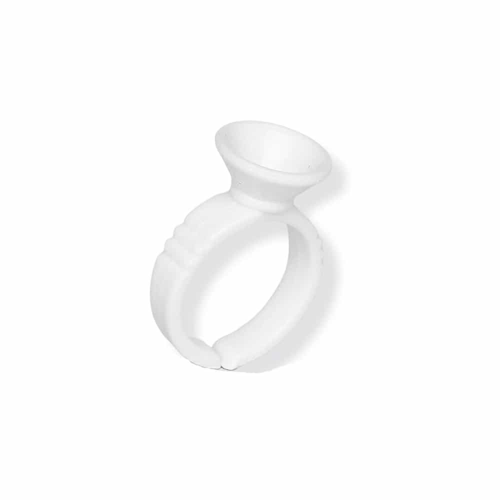 White Smoke Silkline Disposable Lash Glue Rings 100PK SLRINGC 02825