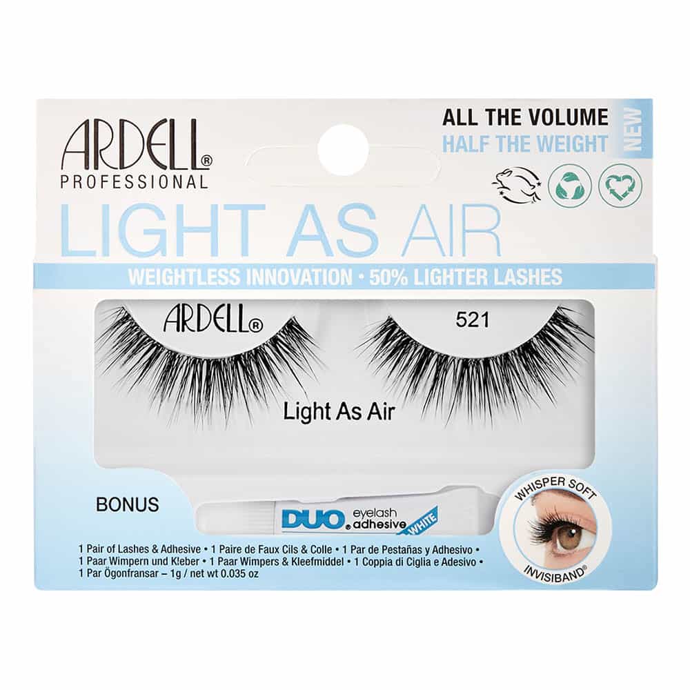 Lavender Ardell Light As Air Lashes W/Duo 1 Pair - 521 Black 64170