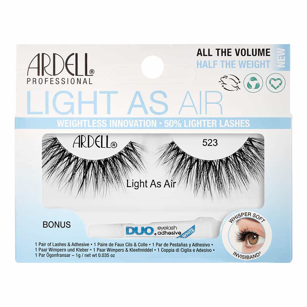 Lavender Ardell Light As Air Lashes W/Duo 1 Pair - 523 Black 64172