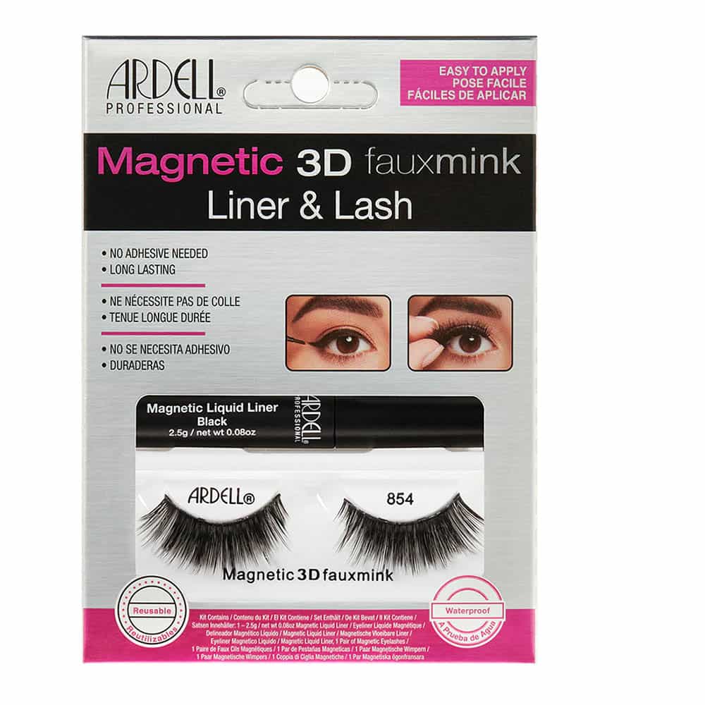 Light Gray Ardell Magnetic 3D Fauxmink Liner & Lash Kit-854 Black 65000