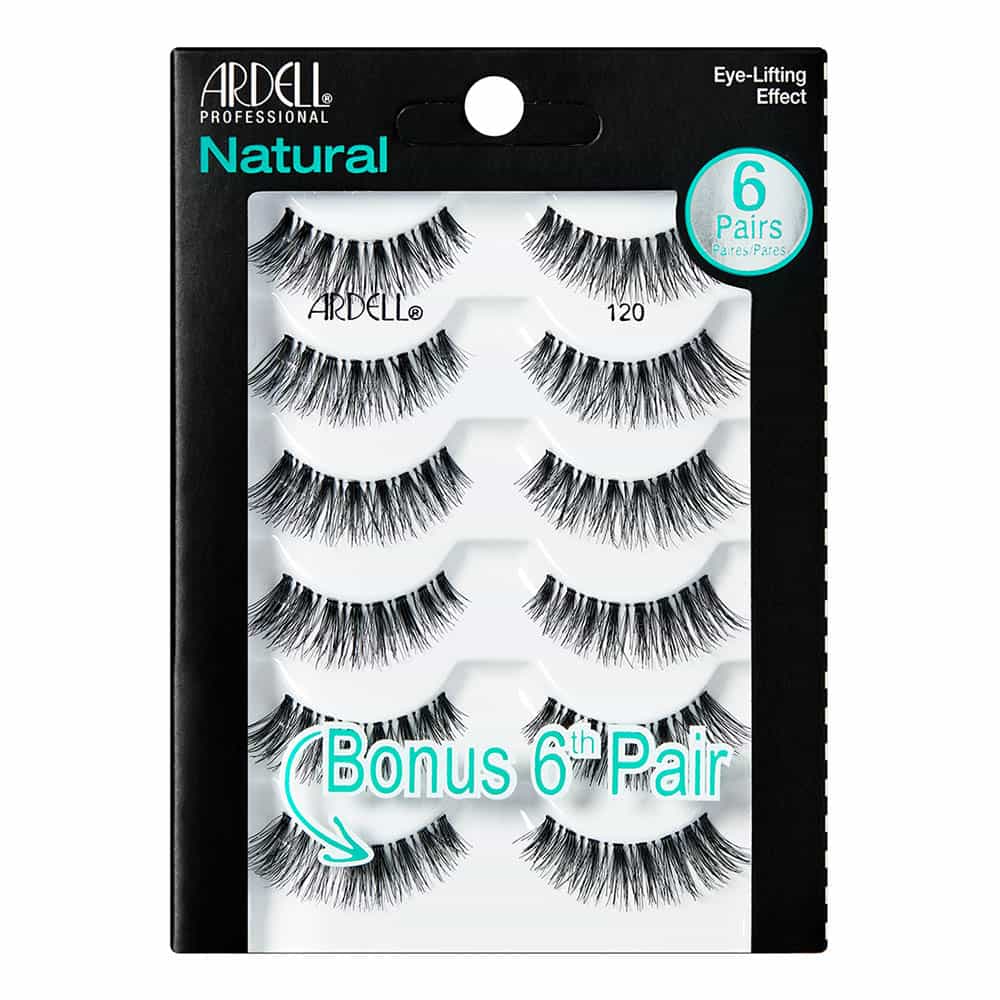 Black Ardell Natural Lashes 6 Pairs - 120 Black 67418