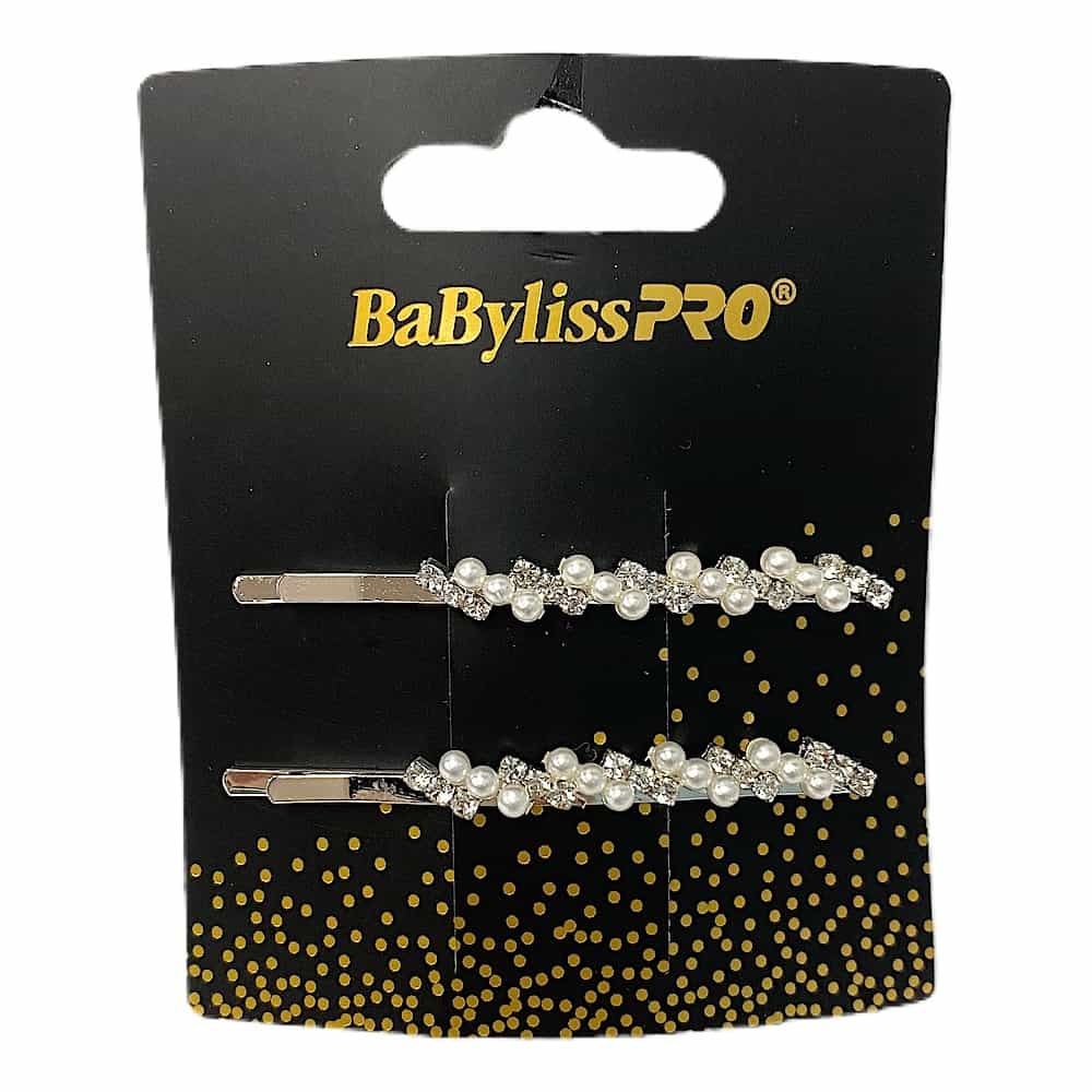 Black BaBylissPRO Crystal & Pearl Hair Pin 2PK BESSOHA3UCC 42535