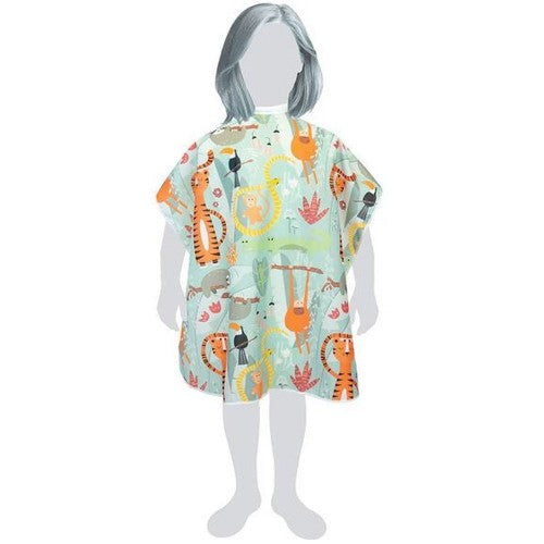White Smoke Fromm Kids Hairstyling Cape - Forest Animals