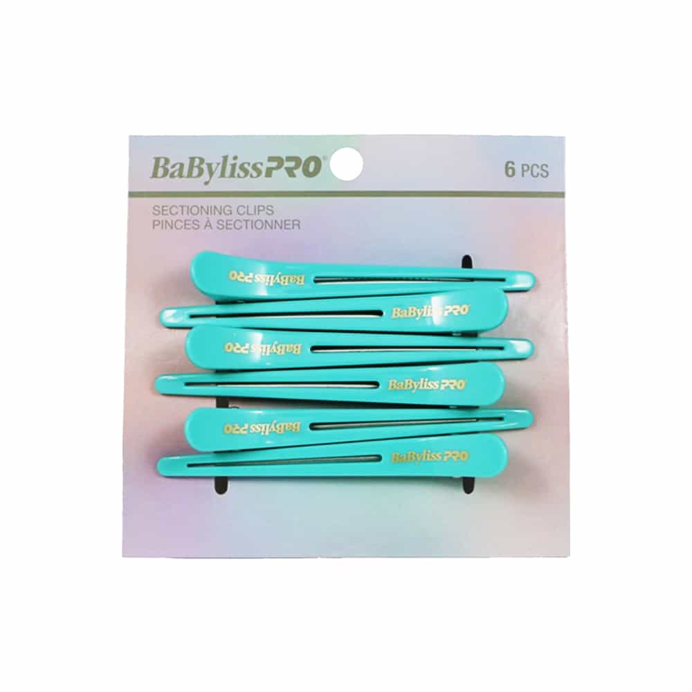 Light Gray BaBylissPRO Sectioning Clips 6-Pack - BES24DSC