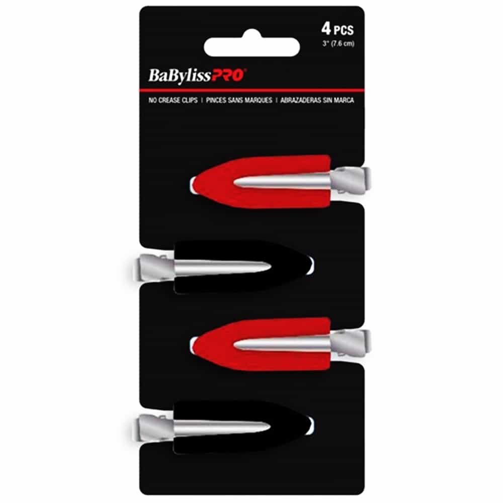 Black BabylissPro No Crease Clips Large BESPRO75UCC