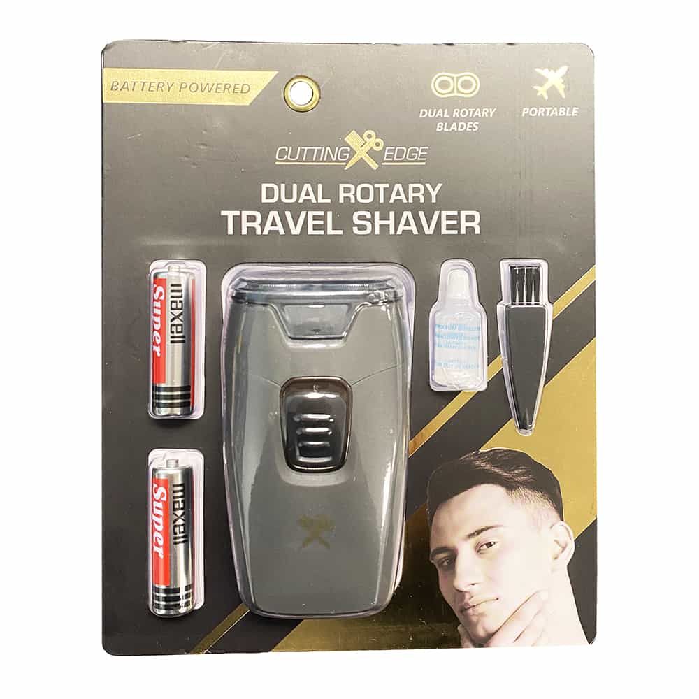 Slate Gray Barbaso CuttingEdge Dual Rotary Travel Shaver CXE1 1006-BLK