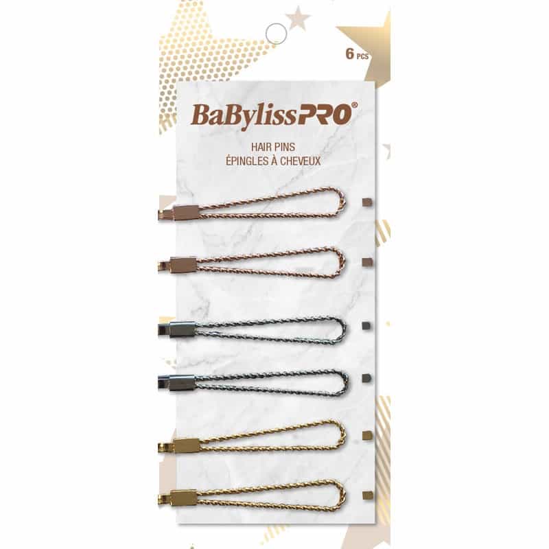 White Smoke BaBylissPRO Hair Pins Gold 6 pcs BESPINGOC