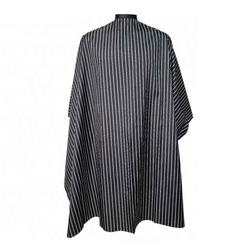 White Smoke H&R Barber Cape Black with White Stripes Hook