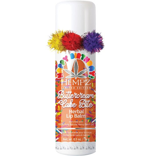 White Smoke Hempz Buttercream Cake Bite Herbal Lip Balm 0.5oz