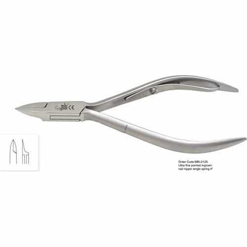 White Smoke MBI-213 Ultra Fine Pointed Ingrown Nail Nipper 4"