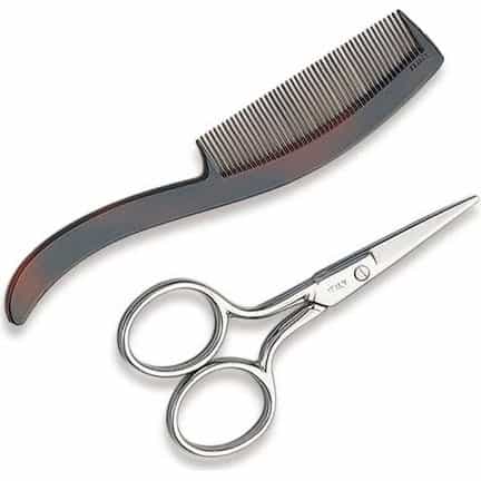 White Smoke Ultra Haircare 3-1/2" Mustache Scissors & Comb - 4102U