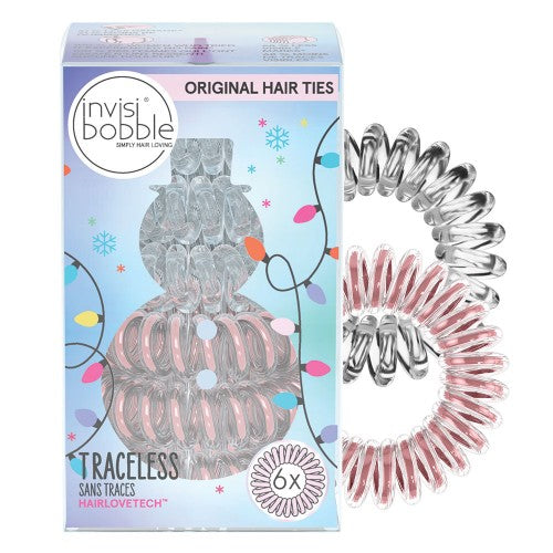 White Smoke Invisibobble Festive Snowman 6pk
