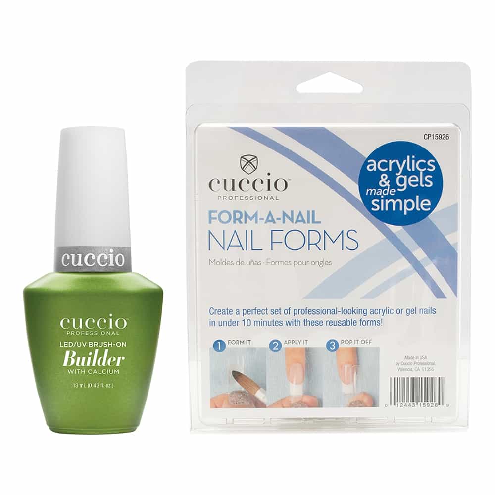White Smoke CuccioPro Brush-On Builder Gel/Nail Forms Deal CPGL9454