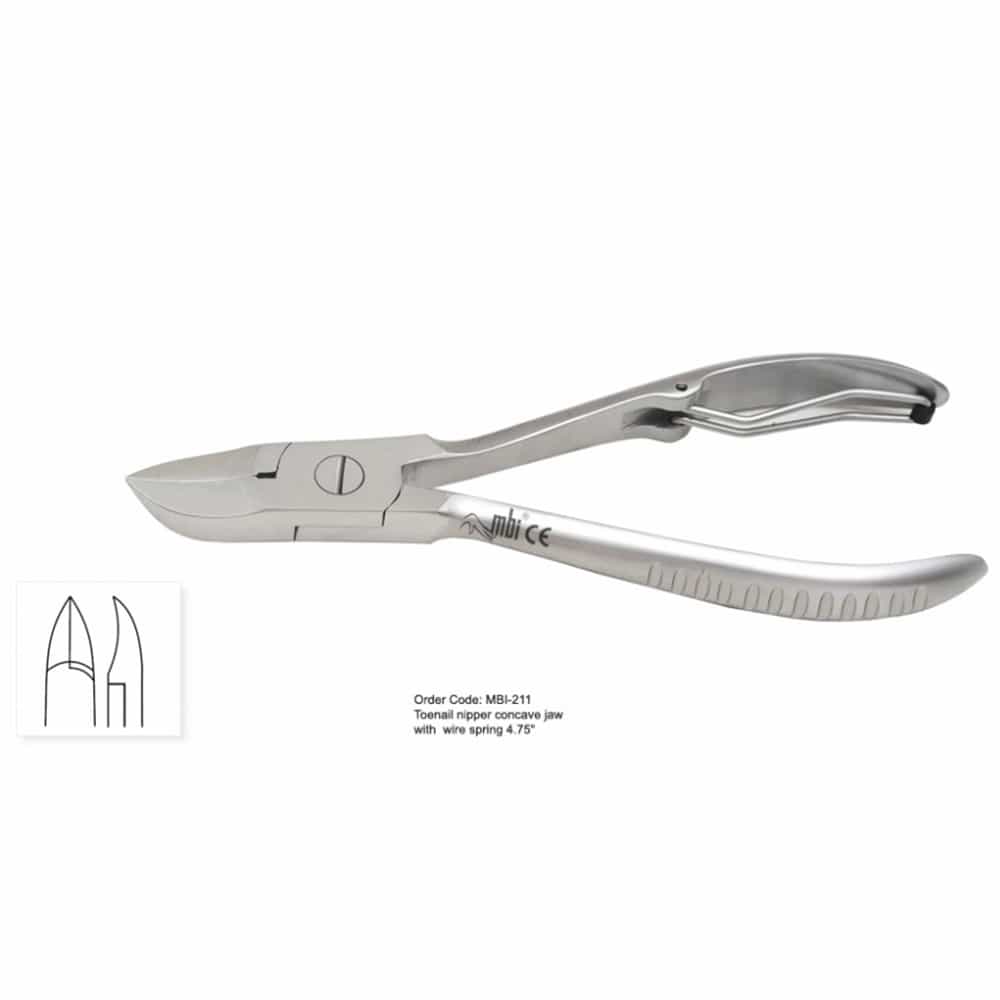 White Smoke MBI-211 Nail Nipper Concave Jaw Single Spring 4.75"