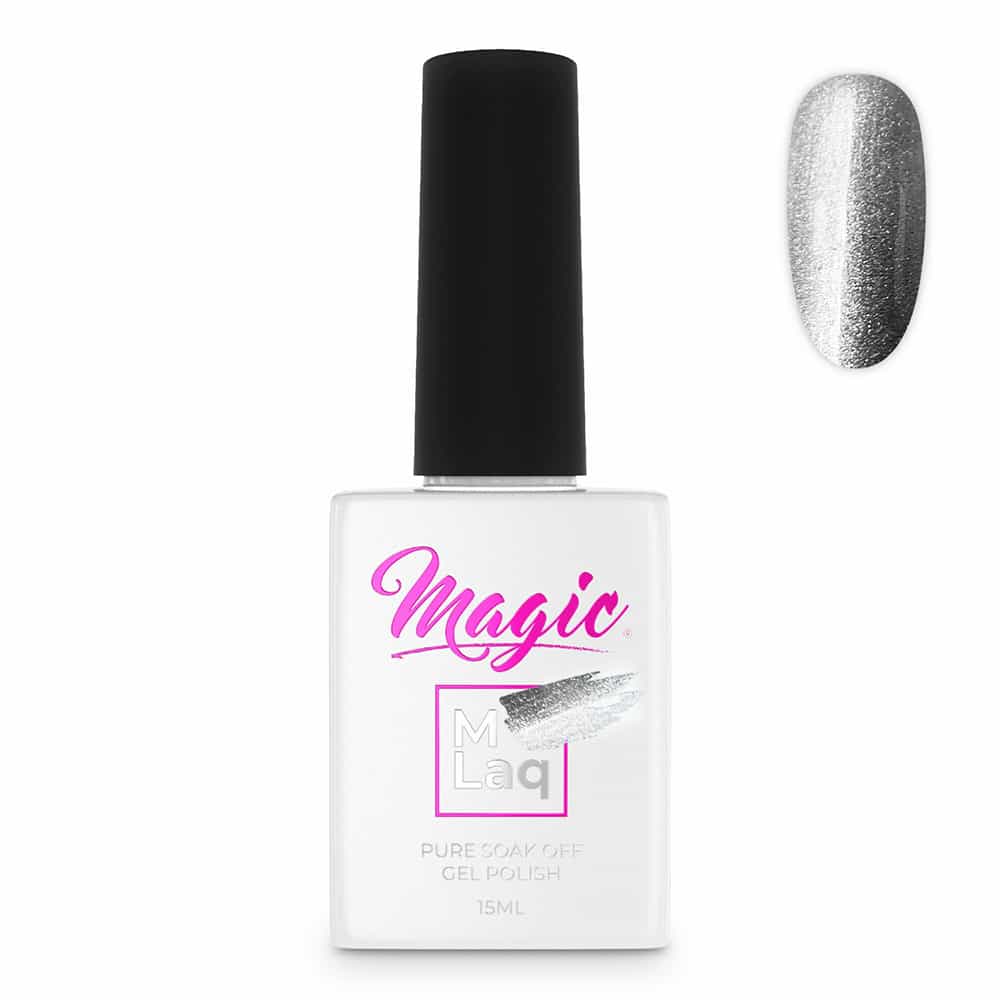 White Smoke Magic Gel Polish MLaq 15 ml - Metallic Silver