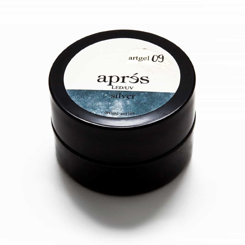 Black Apres Art Gel LED/UV Artgel09 - Silver APAG-S