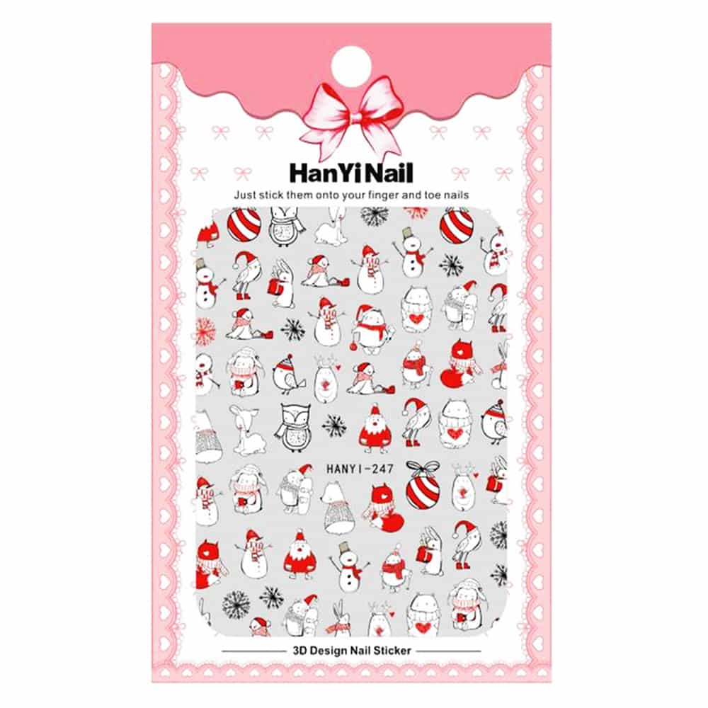White Smoke Cre8tion Nail Art Sticker Christmas H01 1101-1099