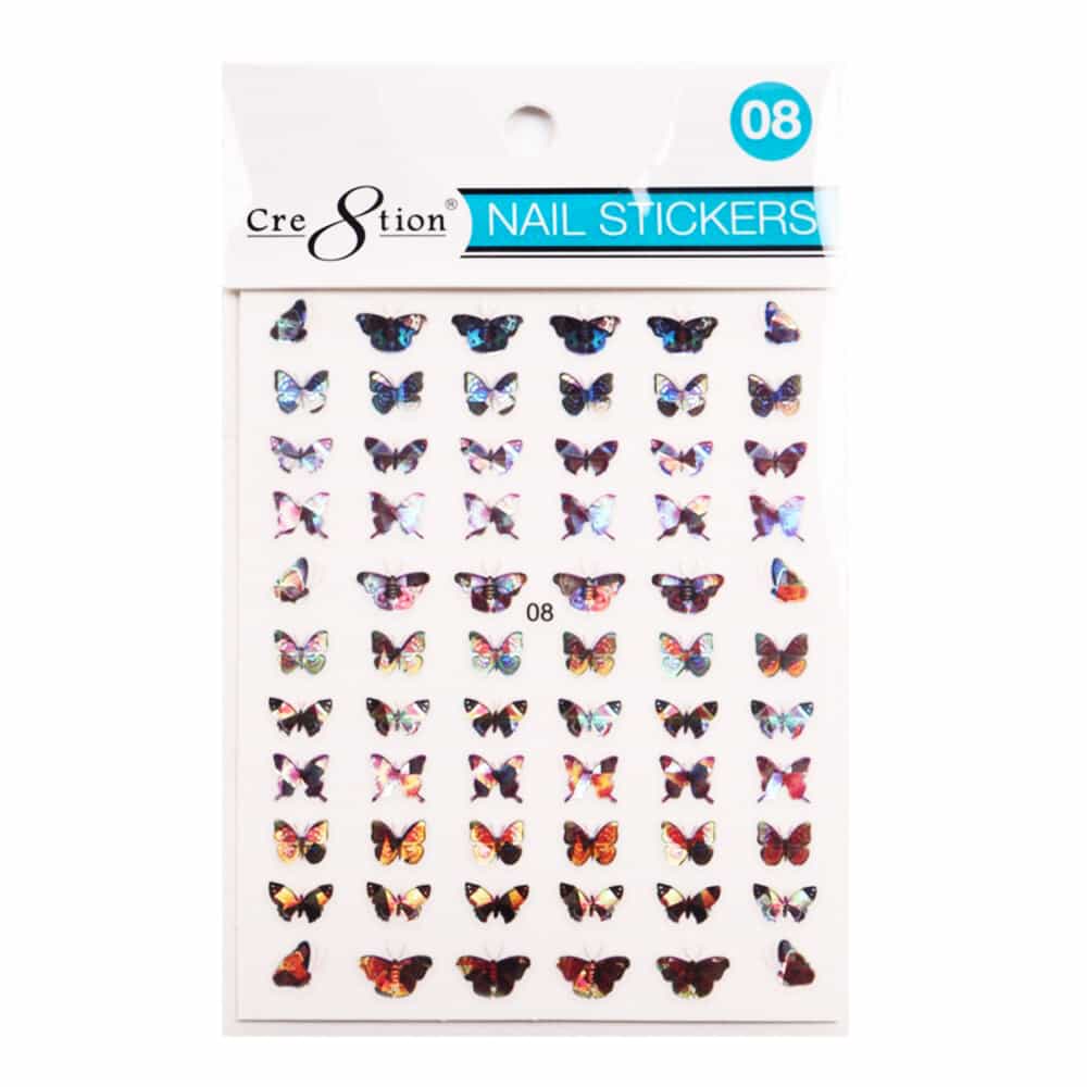 White Smoke Cre8tion Nail Art Sticker Butterfly 08 1101-1116