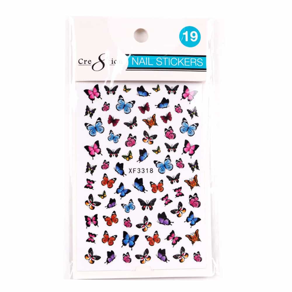 White Smoke Cre8tion Nail Art Sticker Butterfly 19 1101-1130