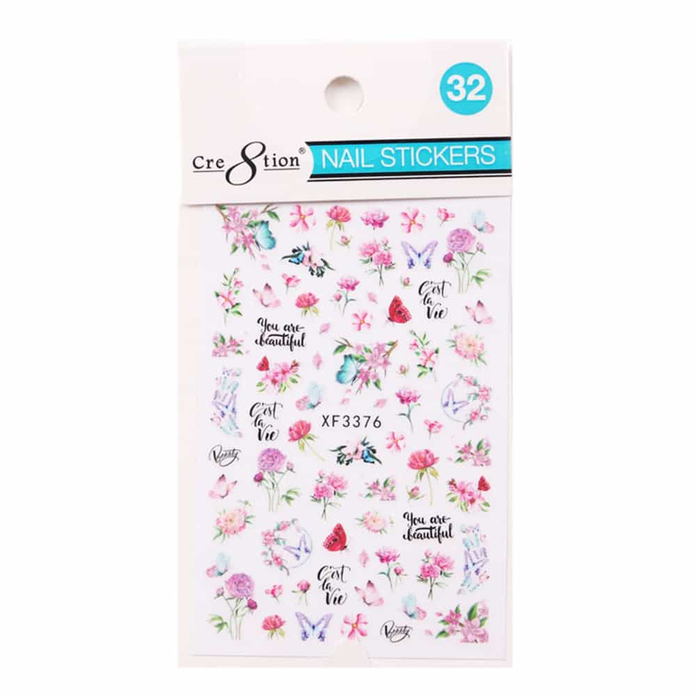 Lavender Blush Cre8tion Nail Art Sticker Butterfly 32 1101-1163