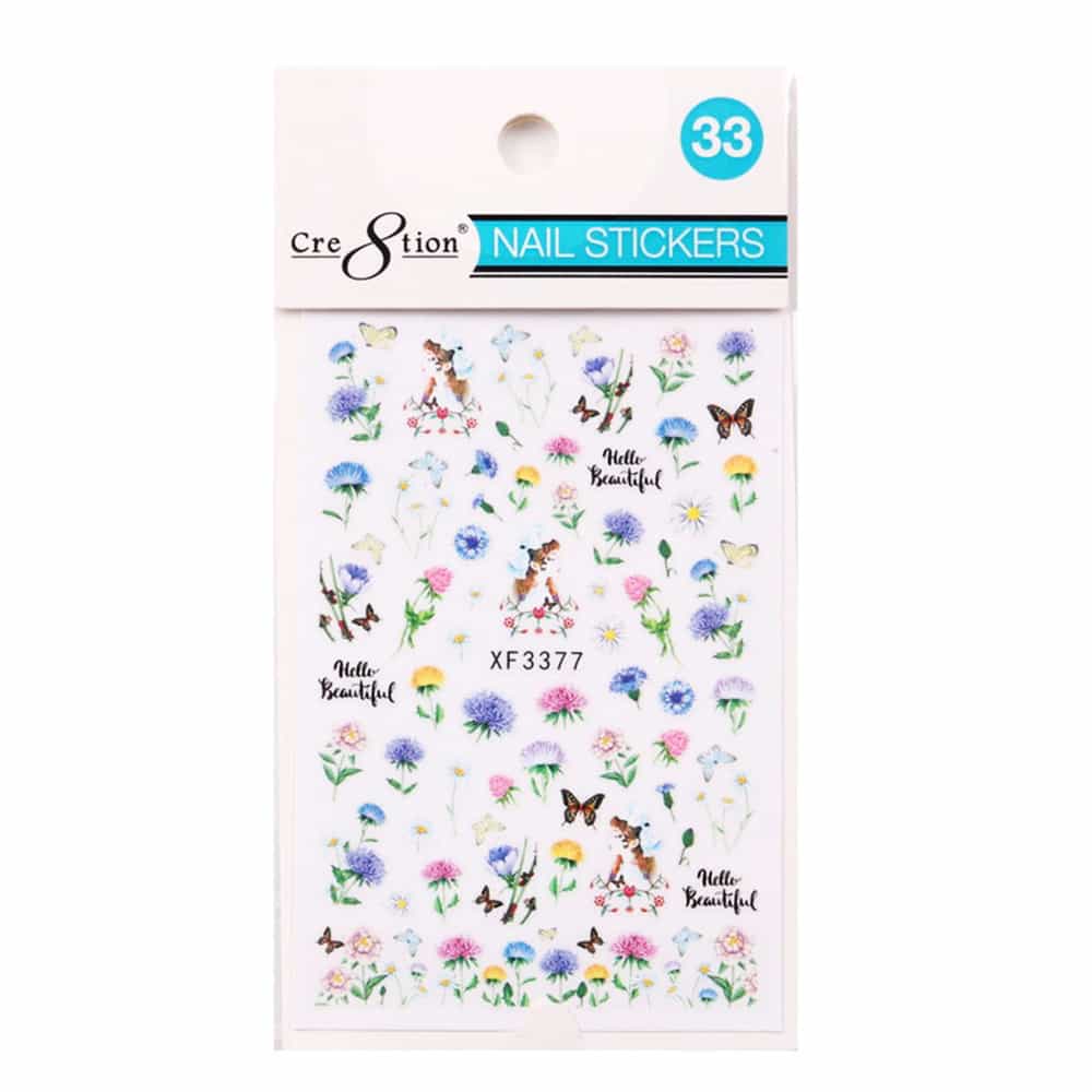 White Smoke Cre8tion Nail Art Sticker Butterfly 33 1101-1164