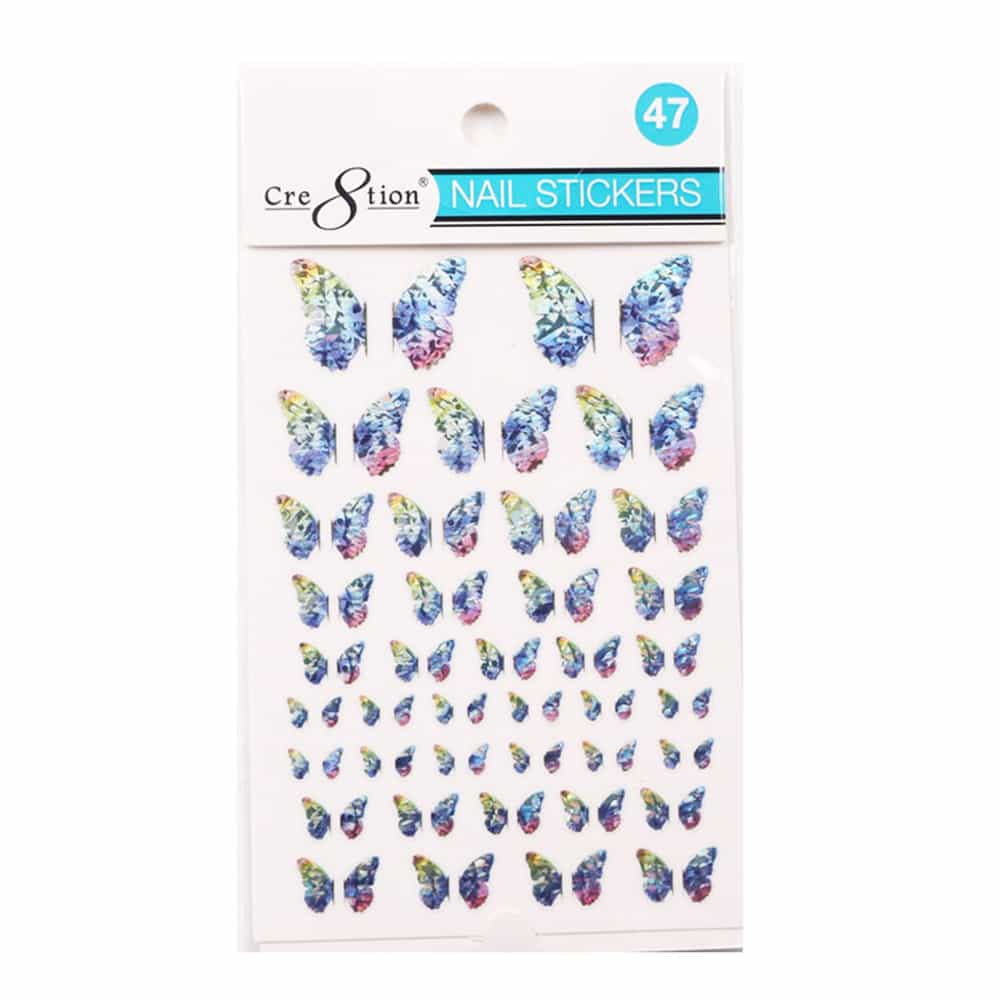 White Smoke Cre8tion Nail Art Sticker Butterfly 47 1101-1178