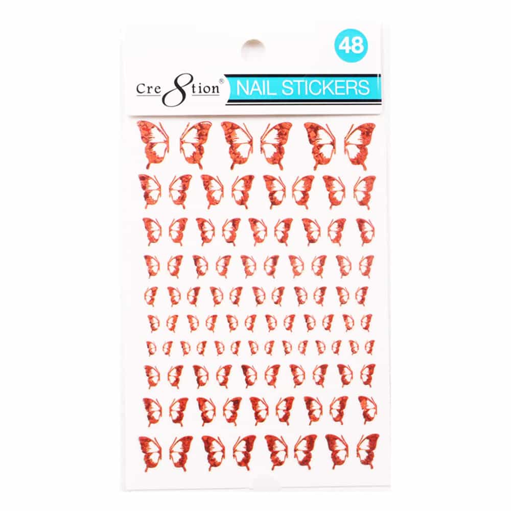 White Smoke Cre8tion Nail Art Sticker Butterfly 48 1101-1179