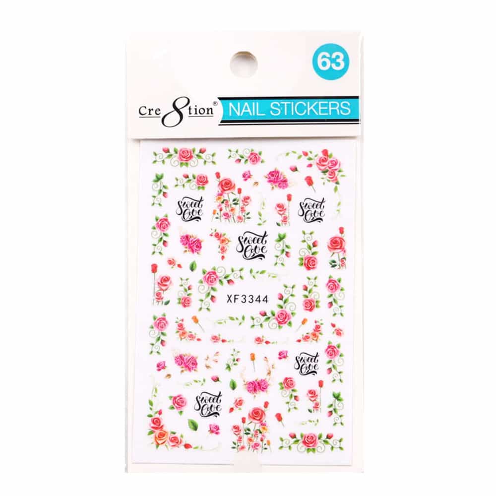 White Smoke Cre8tion Nail Art Sticker Butterfly 63 1101-1194