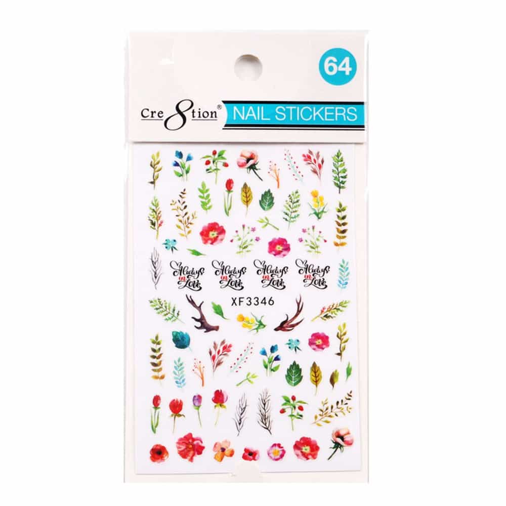White Smoke Cre8tion Nail Art Sticker Butterfly 64 1101-1195