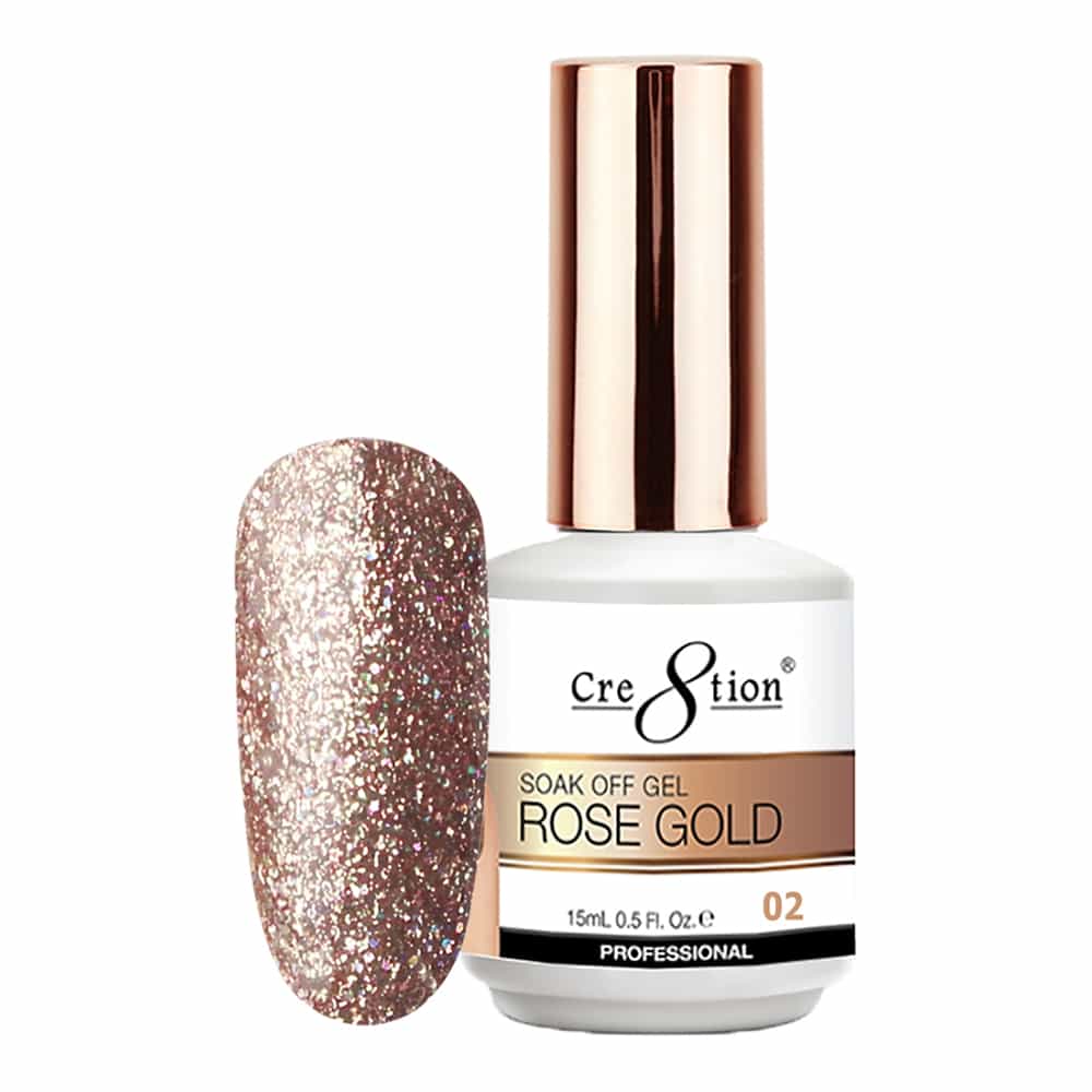 White Smoke Cre8tion Rose Gold 02 Soak Off Gel 0.5 fl oz/15 ml 0916-3125