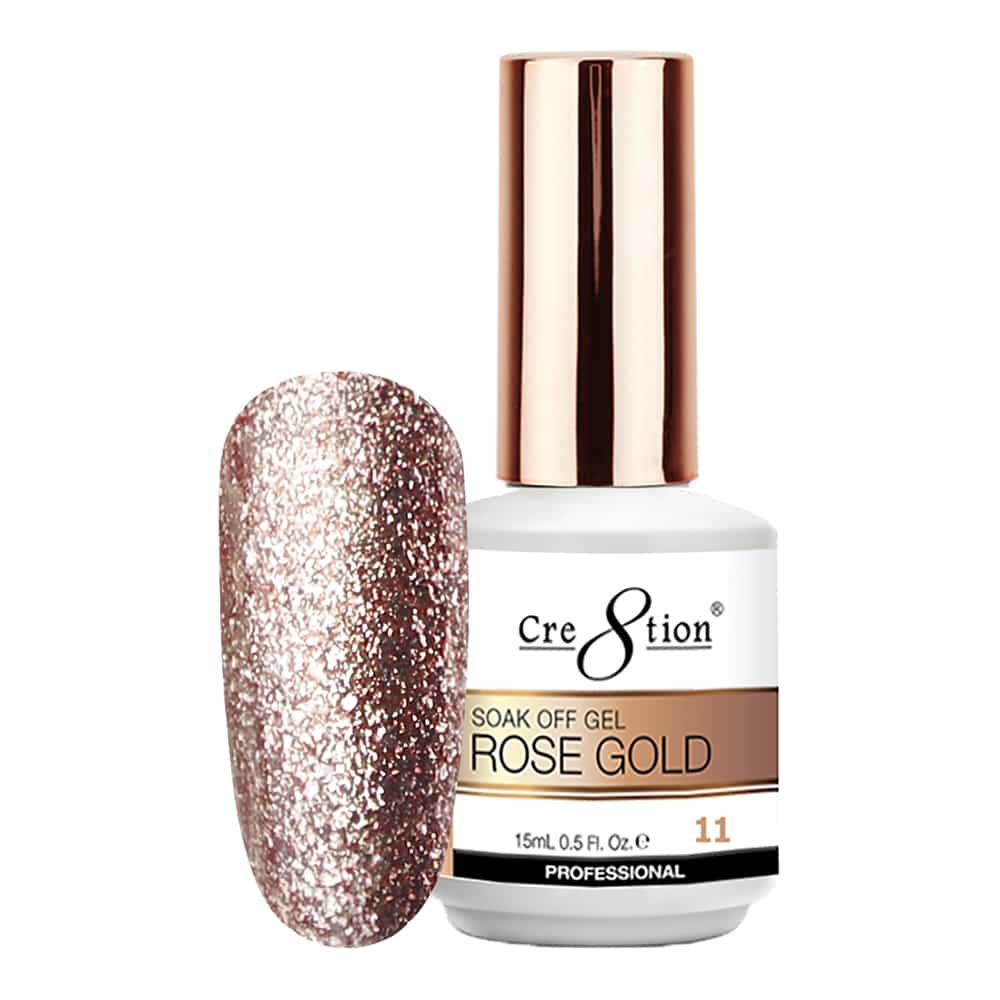 White Smoke Cre8tion Rose Gold 11 Soak Off Gel 0.5 fl oz/15 ml 0916-3134