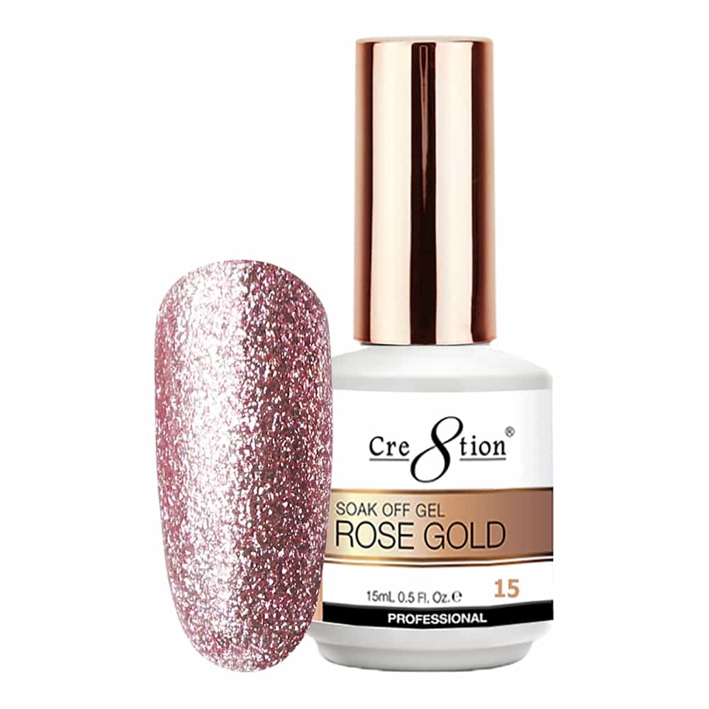 White Smoke Cre8tion Rose Gold 15 Soak Off Gel 0.5 fl oz/15 ml 0916-3138