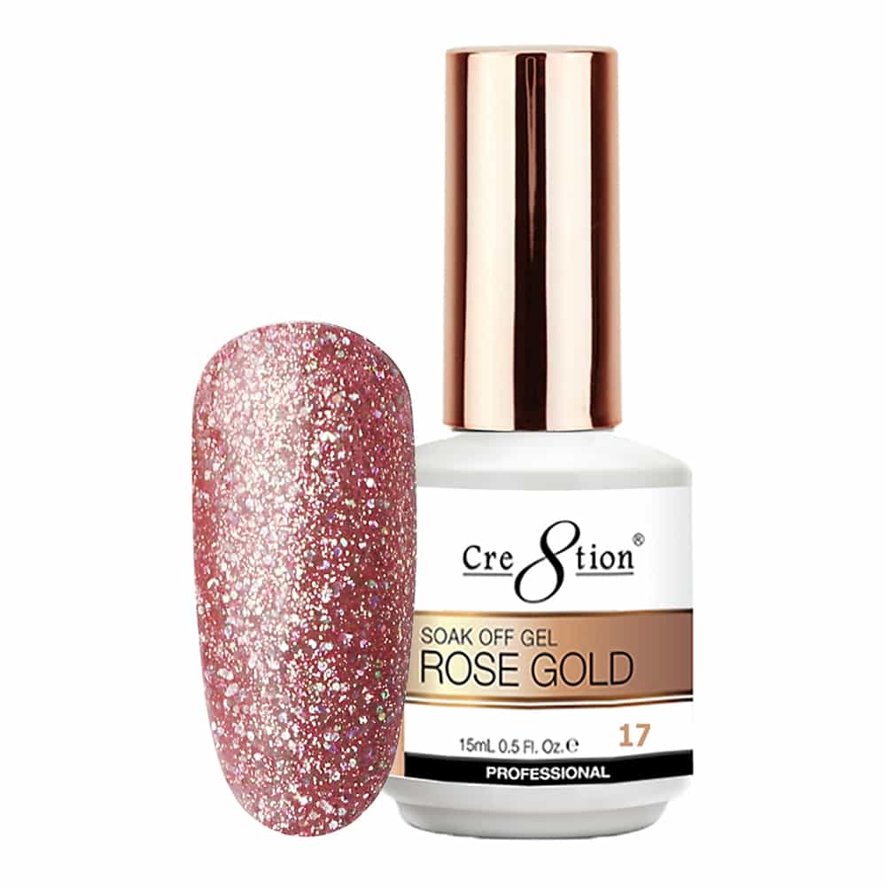 White Smoke Cre8tion Rose Gold 17 Soak Off Gel 0.5 fl oz/15 ml 0916-3140