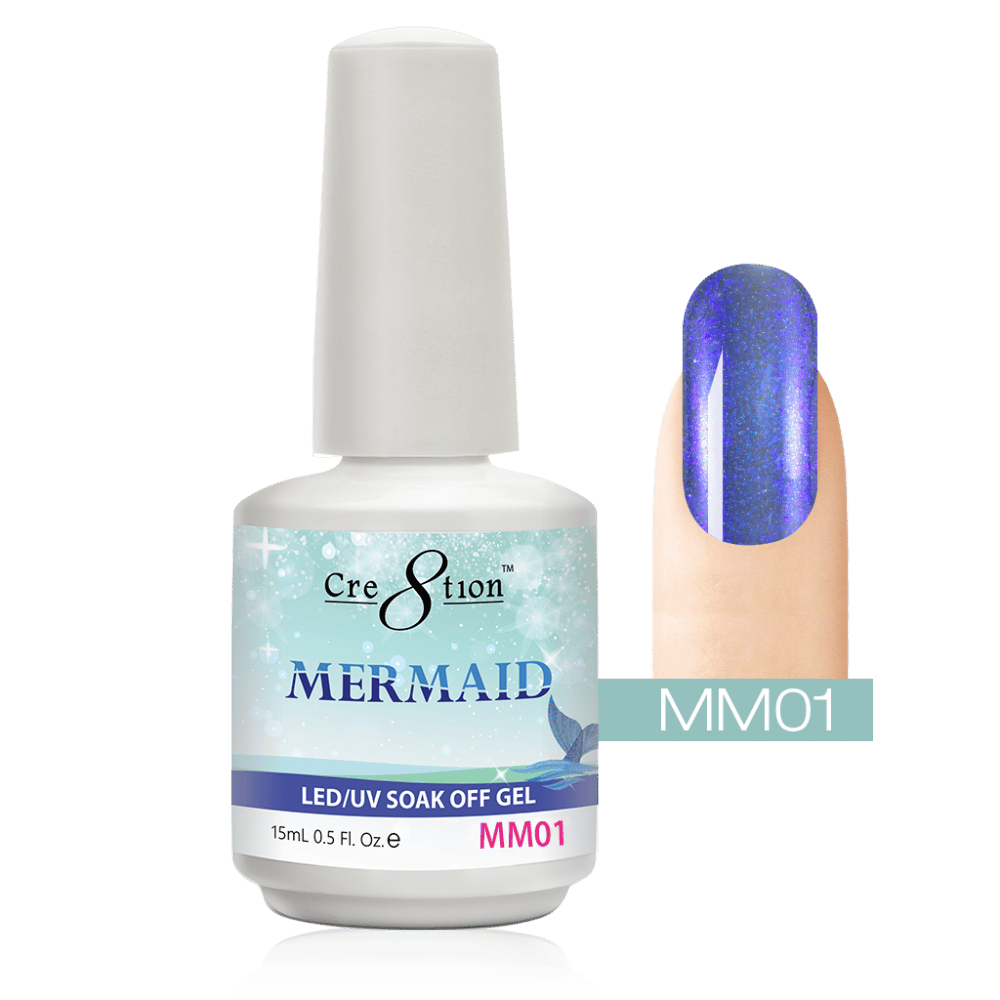 Black Cre8tion Mermaid LED/UV Soak Off Gel 0.5 fl oz/15ml - MM01