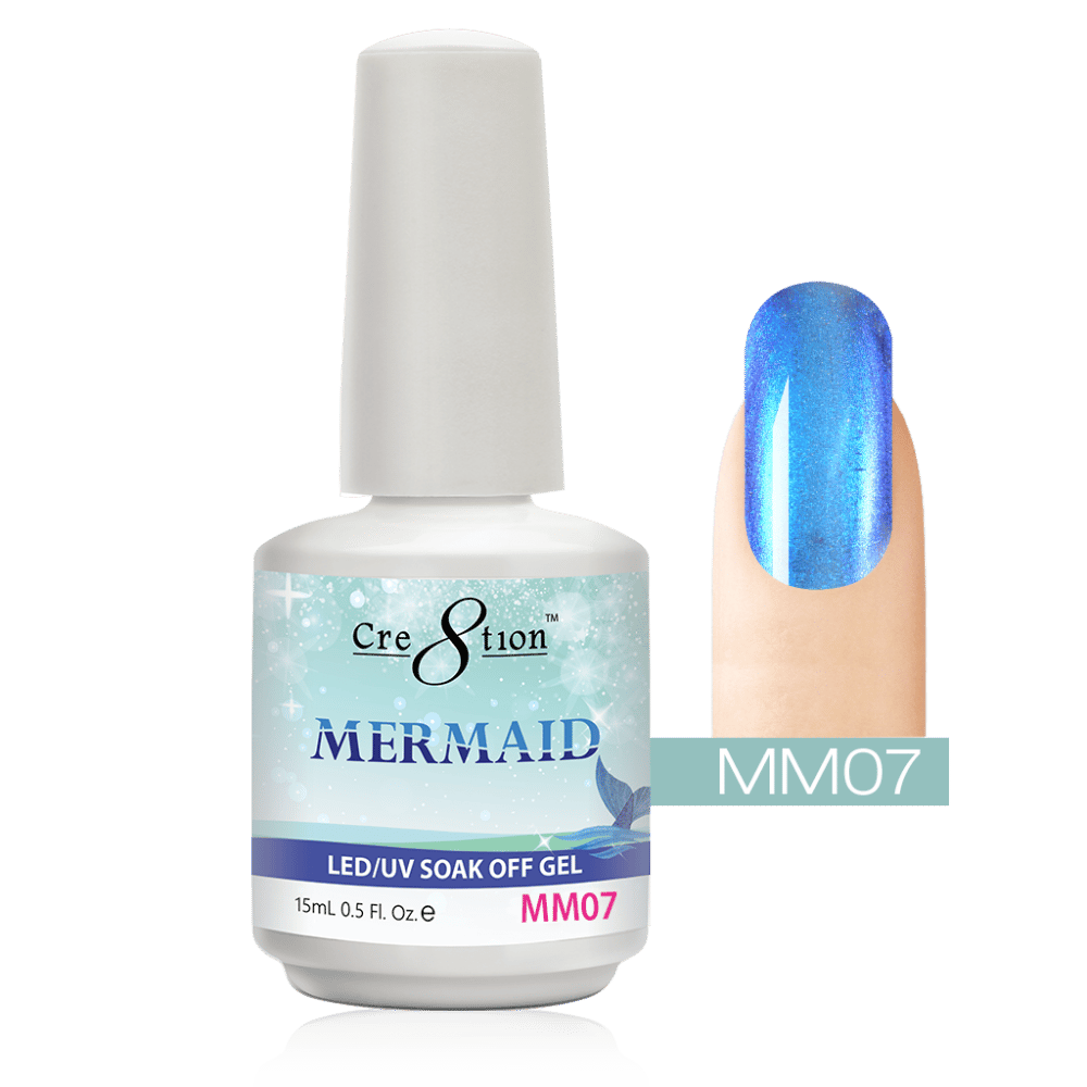 Black Cre8tion Mermaid LED/UV Soak Off Gel 0.5 fl oz/15ml - MM07