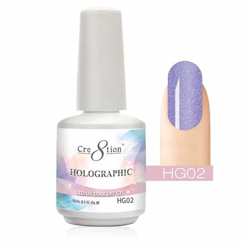 White Smoke Cre8tion Holographic LED/UV Soak Off Gel 0.5 oz/15ml - HG02
