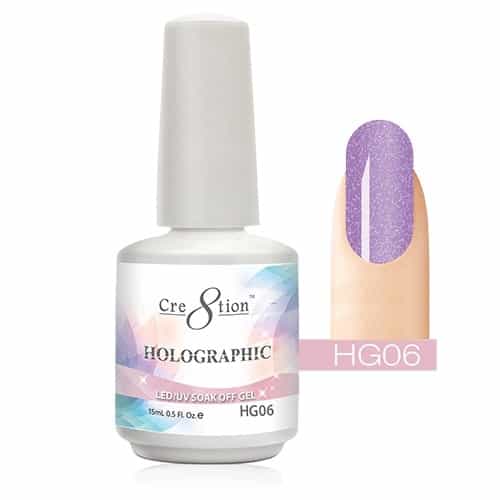 White Smoke Cre8tion Holographic LED/UV Soak Off Gel 0.5 oz/15ml - HG06